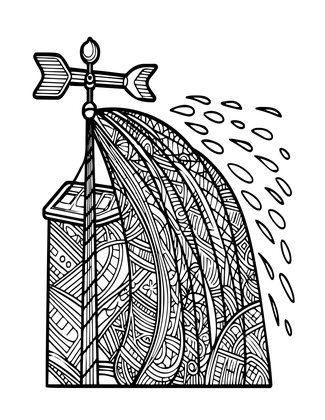 Weather Vane in Rain - Free printable coloring page