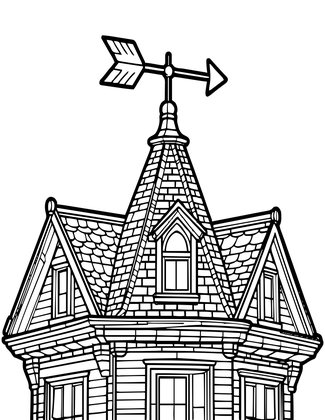 Arrow Weather Vane - Free printable coloring page