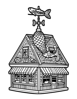 Mermaid Weather Vane - Free printable coloring page
