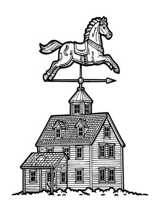 Horse Weather Vane - Free printable coloring page