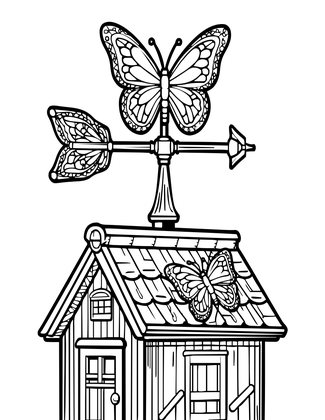 Butterfly Weather Vane - Free printable coloring page