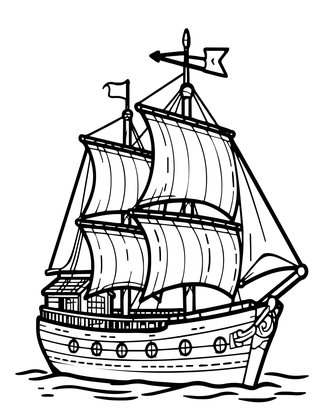Ship Weather Vane - Free printable coloring page