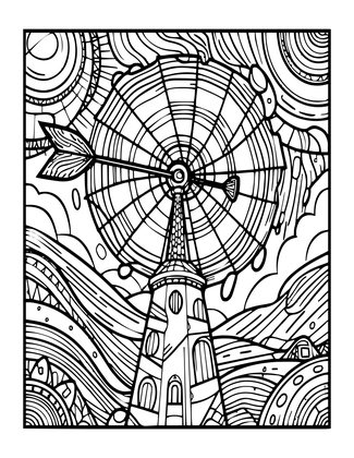 Weather Vane in Storm - Free printable coloring page