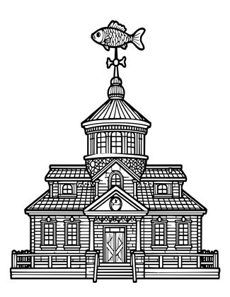 Fish Weather Vane - Free printable coloring page