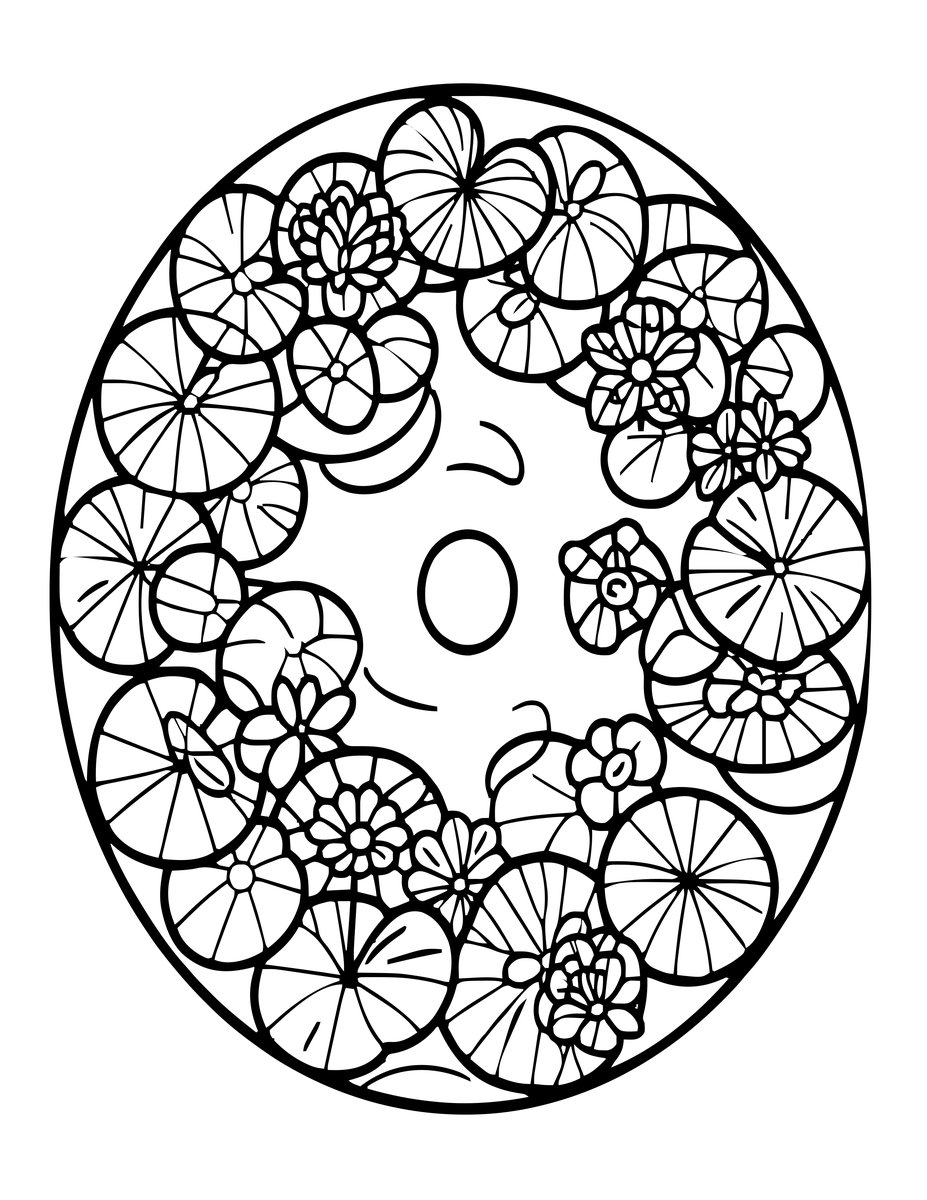 Dense Lily Pond - free printable coloring page