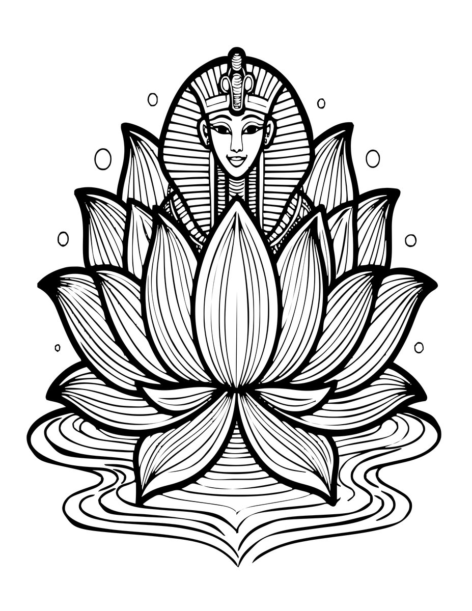 Blue Lotus Egypt - free printable coloring page