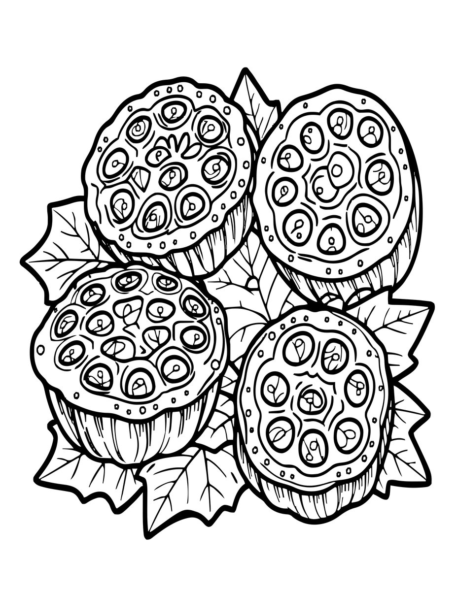 Lotus Seed Pod - free printable coloring page
