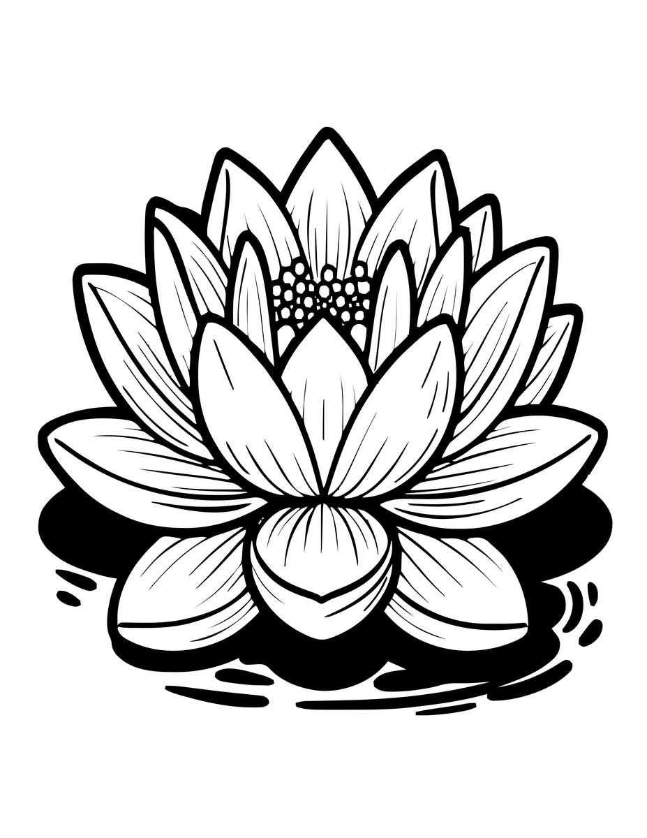 Single White Lily - free printable coloring page