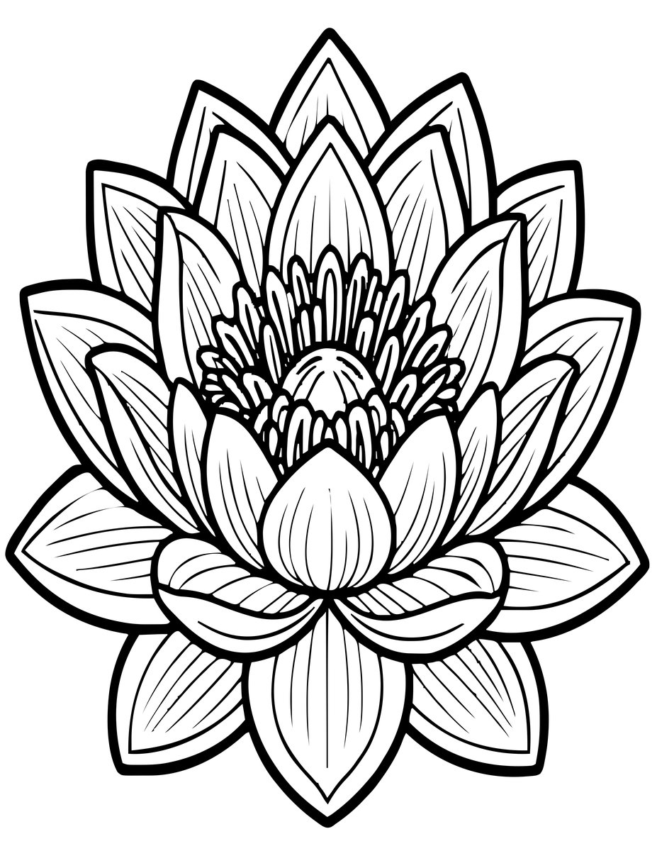 Lily Center - free printable coloring page