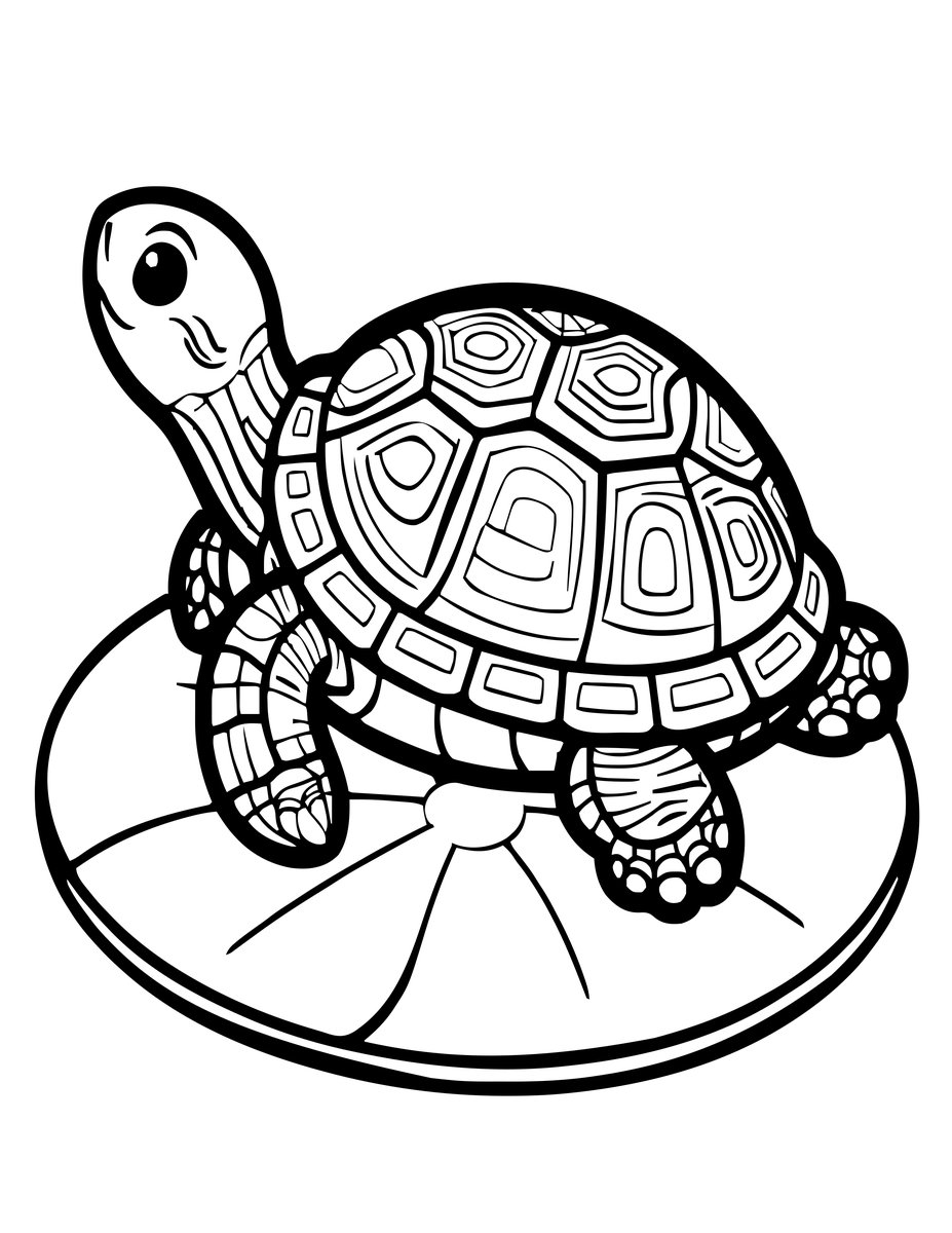 Lily and Turtle - free printable coloring page