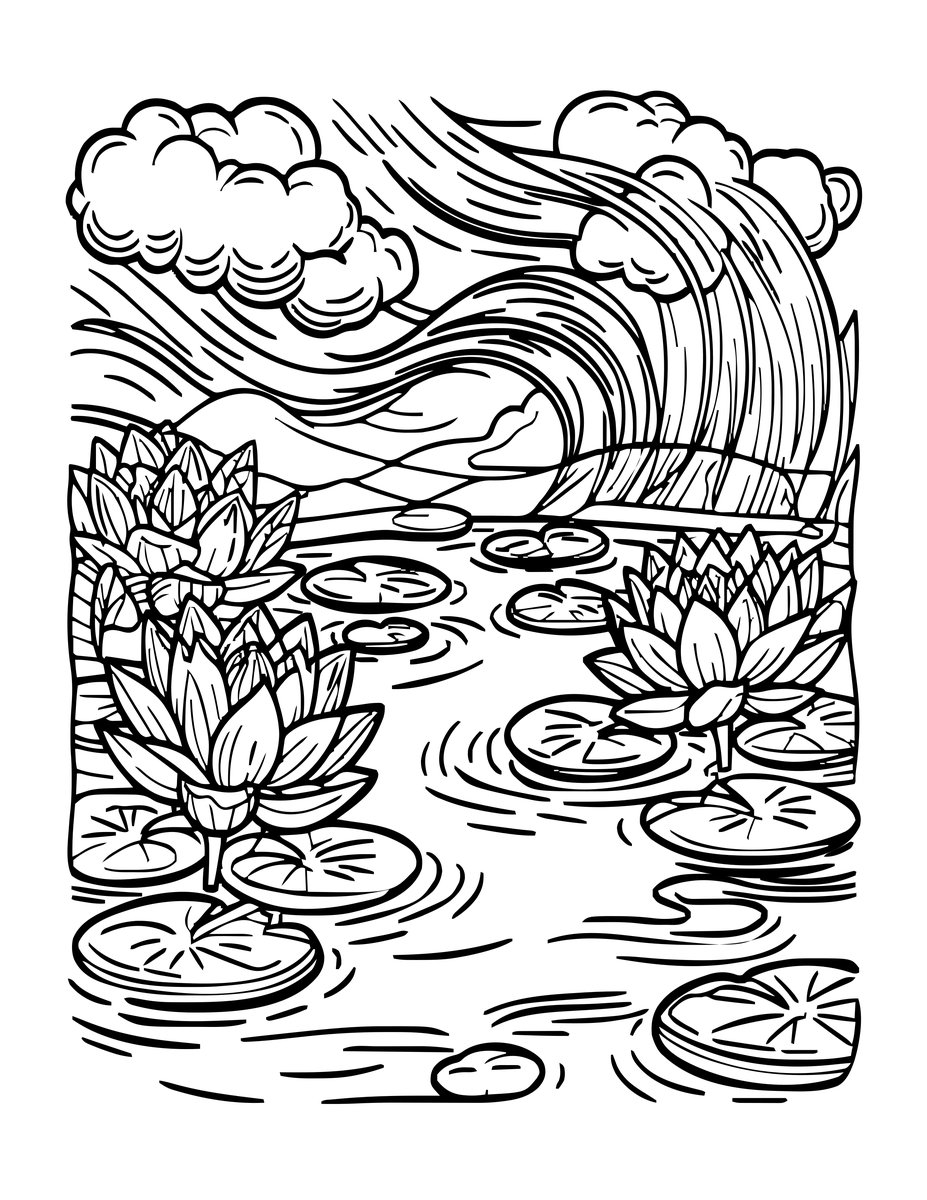Lily in Storm - free printable coloring page
