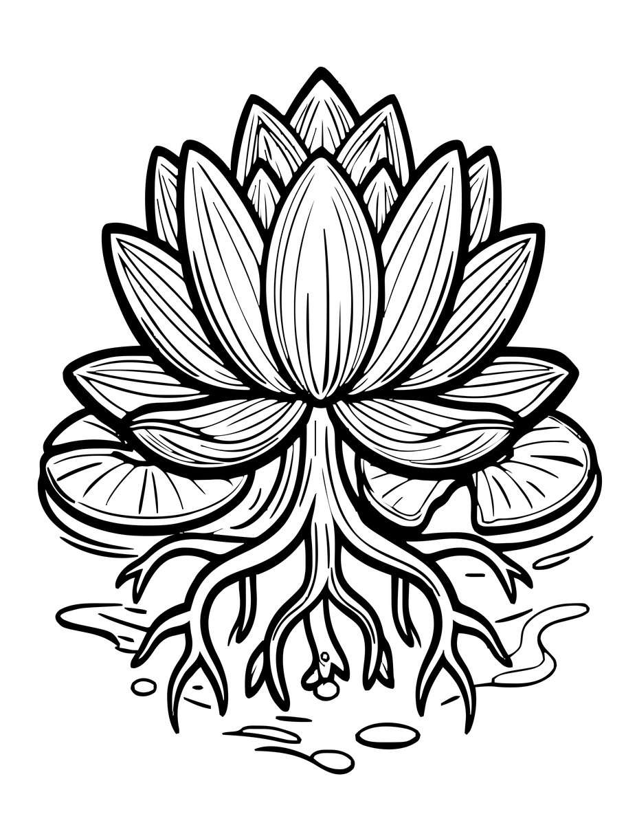 Lily Root System - free printable coloring page