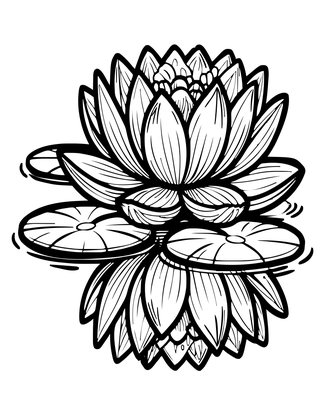 Lily Reflection - Free printable coloring page