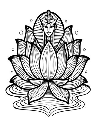 Blue Lotus Egypt - Free printable coloring page