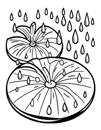 Lily in Rain - Free printable coloring page