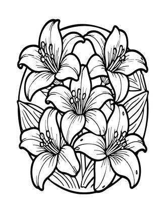 Lily at Sunrise - Free printable coloring page