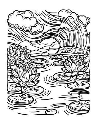 Lily in Storm - Free printable coloring page