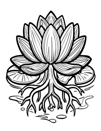 Lily Root System - Free printable coloring page