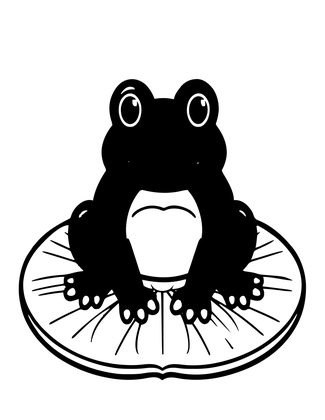 Lily Pad Frog - Free printable coloring page