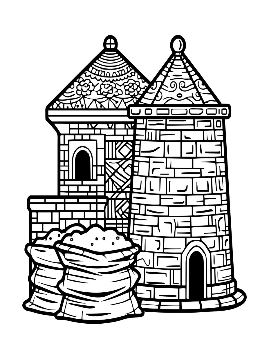 Flour Mill - free printable coloring page