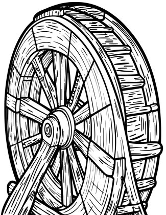 Water Wheel Paddle - Free printable coloring page