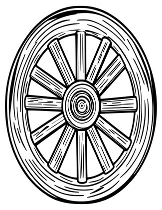 Water Wheel Spokes - Free printable coloring page