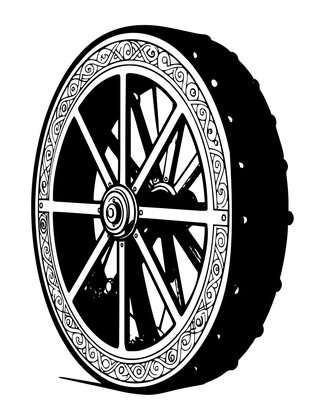Iron Water Wheel - Free printable coloring page