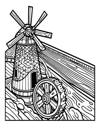 Mill Race - Free printable coloring page