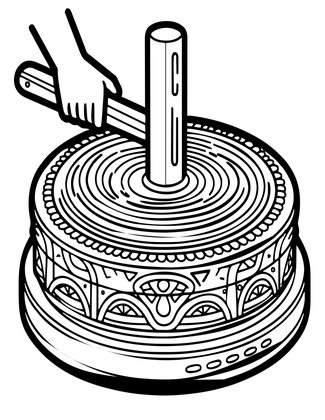 Water Wheel Diagram - Free printable coloring page