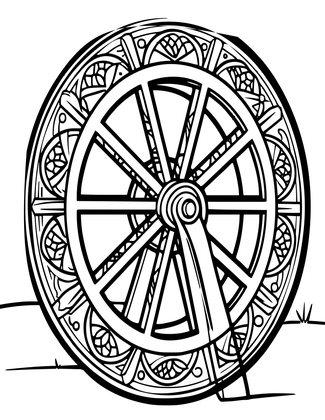 Water Wheel Art - Free printable coloring page