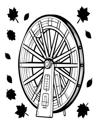 Mill and Autumn - Free printable coloring page