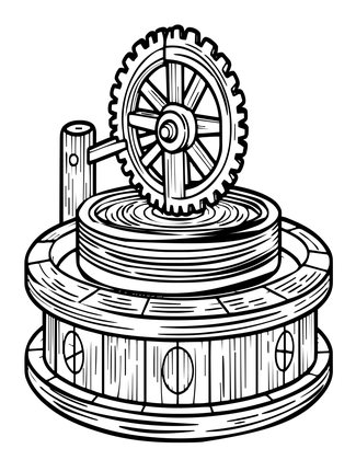 Mill Interior - Free printable coloring page