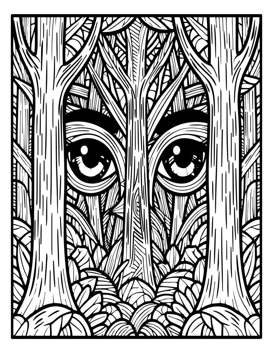 Werewolf Eyes - free printable coloring page