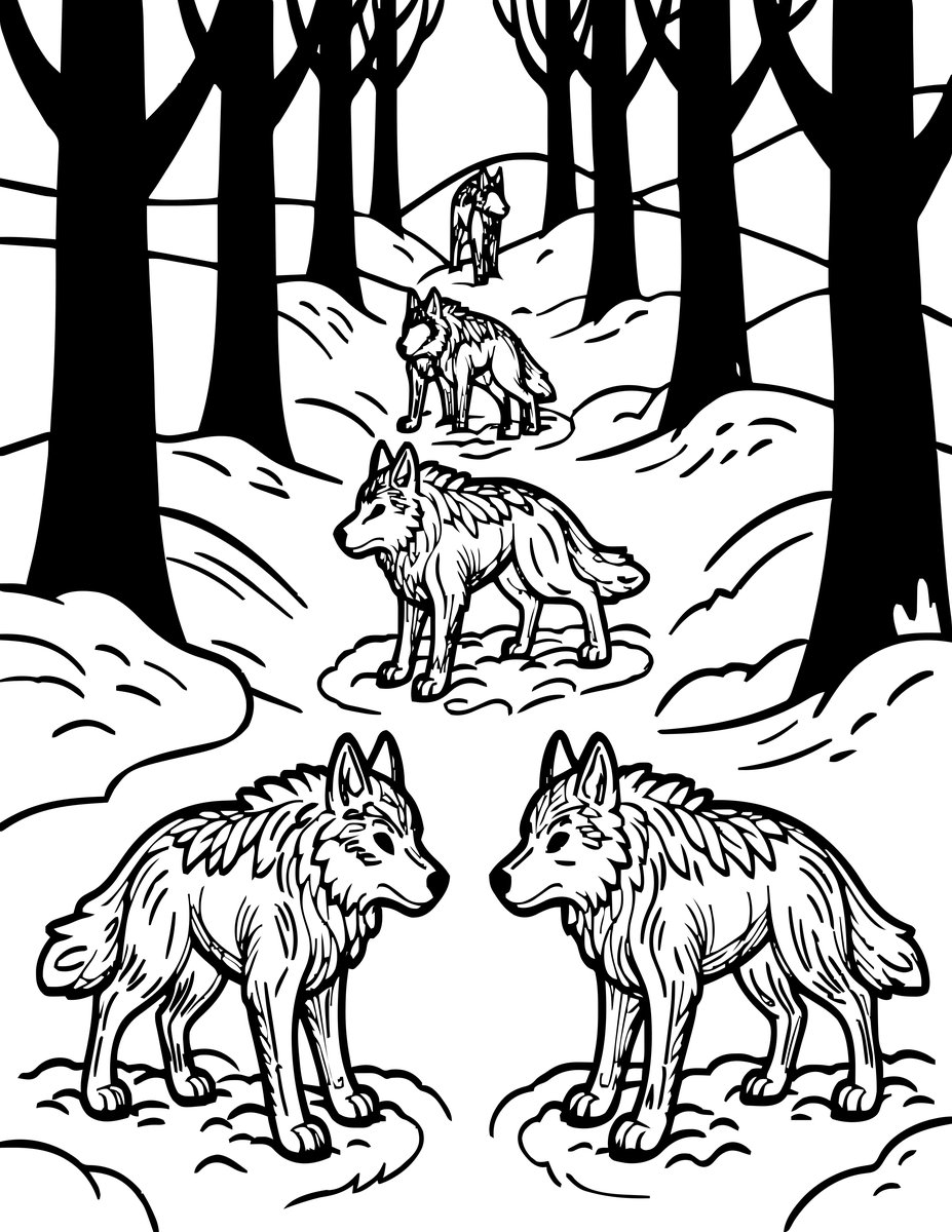 Werewolf Footprints - free printable coloring page
