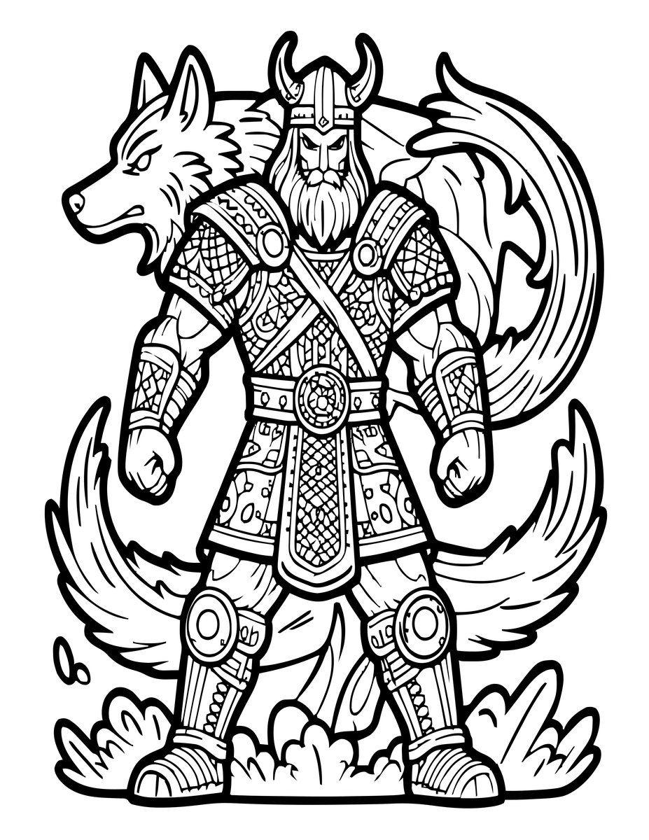 Berserker Werewolf - free printable coloring page