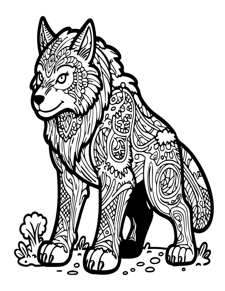 Ancient Werewolf - free printable coloring page