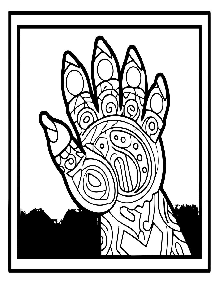 Werewolf Paw - free printable coloring page