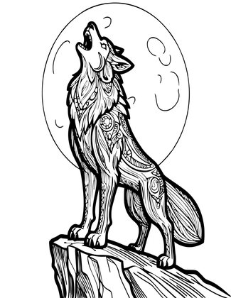 Werewolf Howling - Free printable coloring page