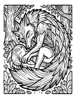 Werewolf Sleeping - Free printable coloring page