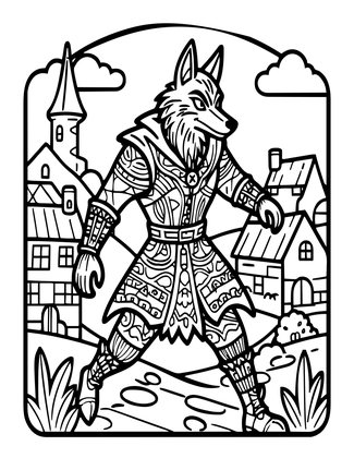 Loup-Garou - Free printable coloring page