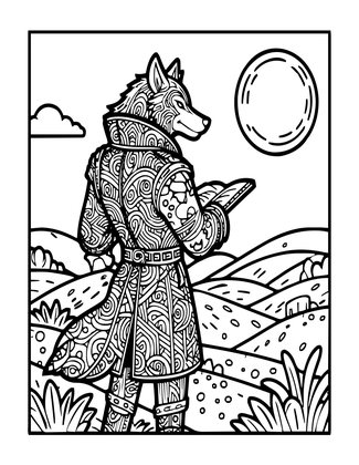 Noble Werewolf - Free printable coloring page