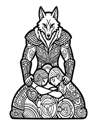 Werewolf Guarding - Free printable coloring page