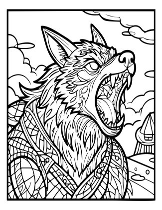 Werewolf Roar - Free printable coloring page