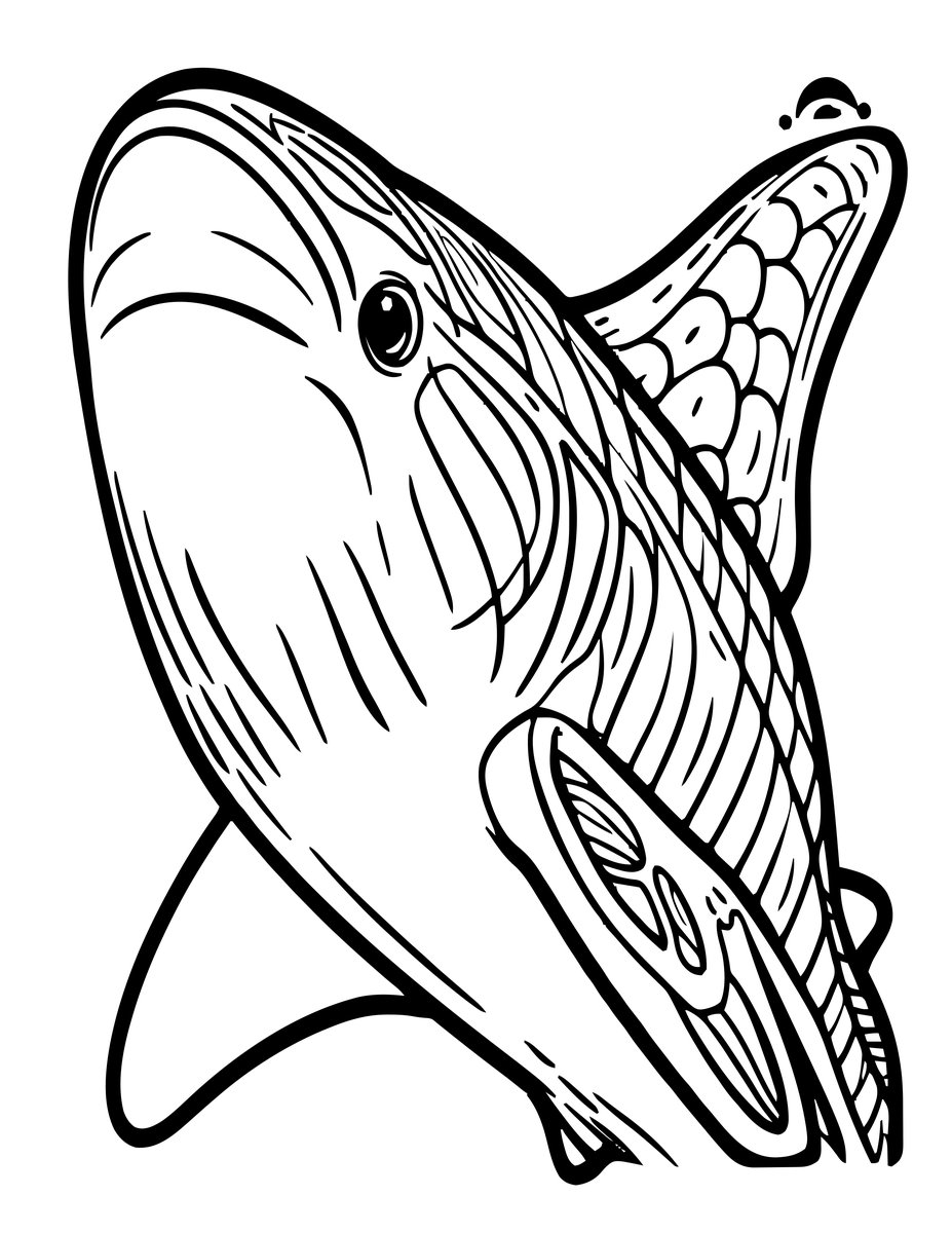 Whale Shark Gills - free printable coloring page