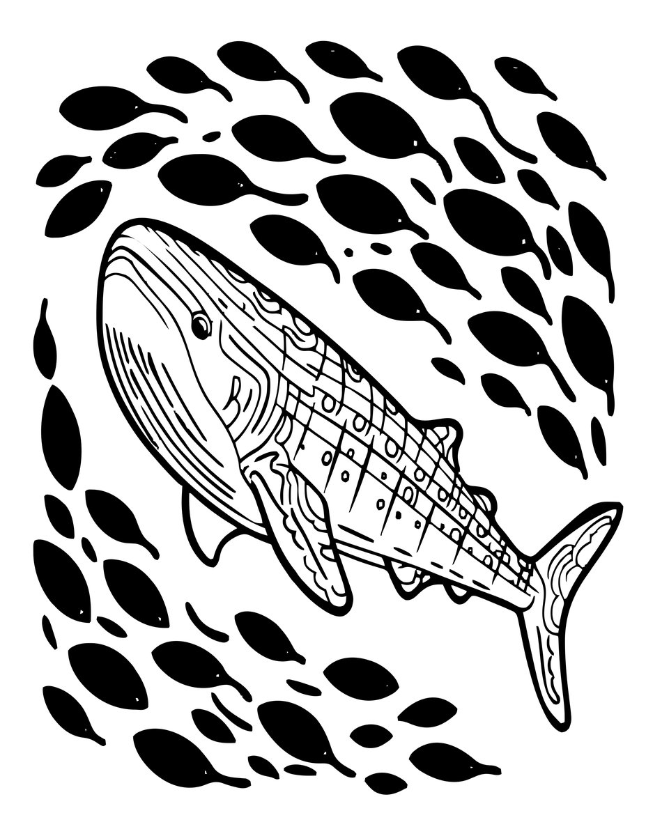 Whale Shark Plankton - free printable coloring page