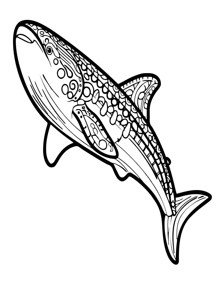 Whale Shark Portrait - free printable coloring page