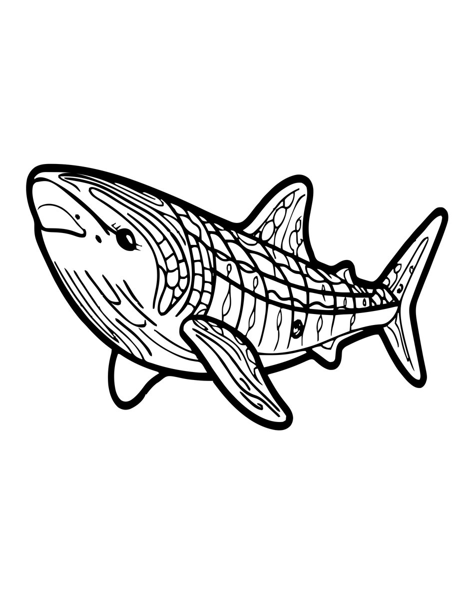 Whale Shark Migration - free printable coloring page