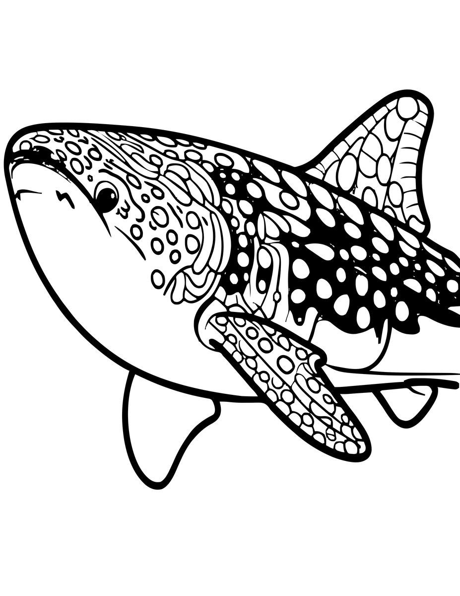 Whale Shark Spots - free printable coloring page