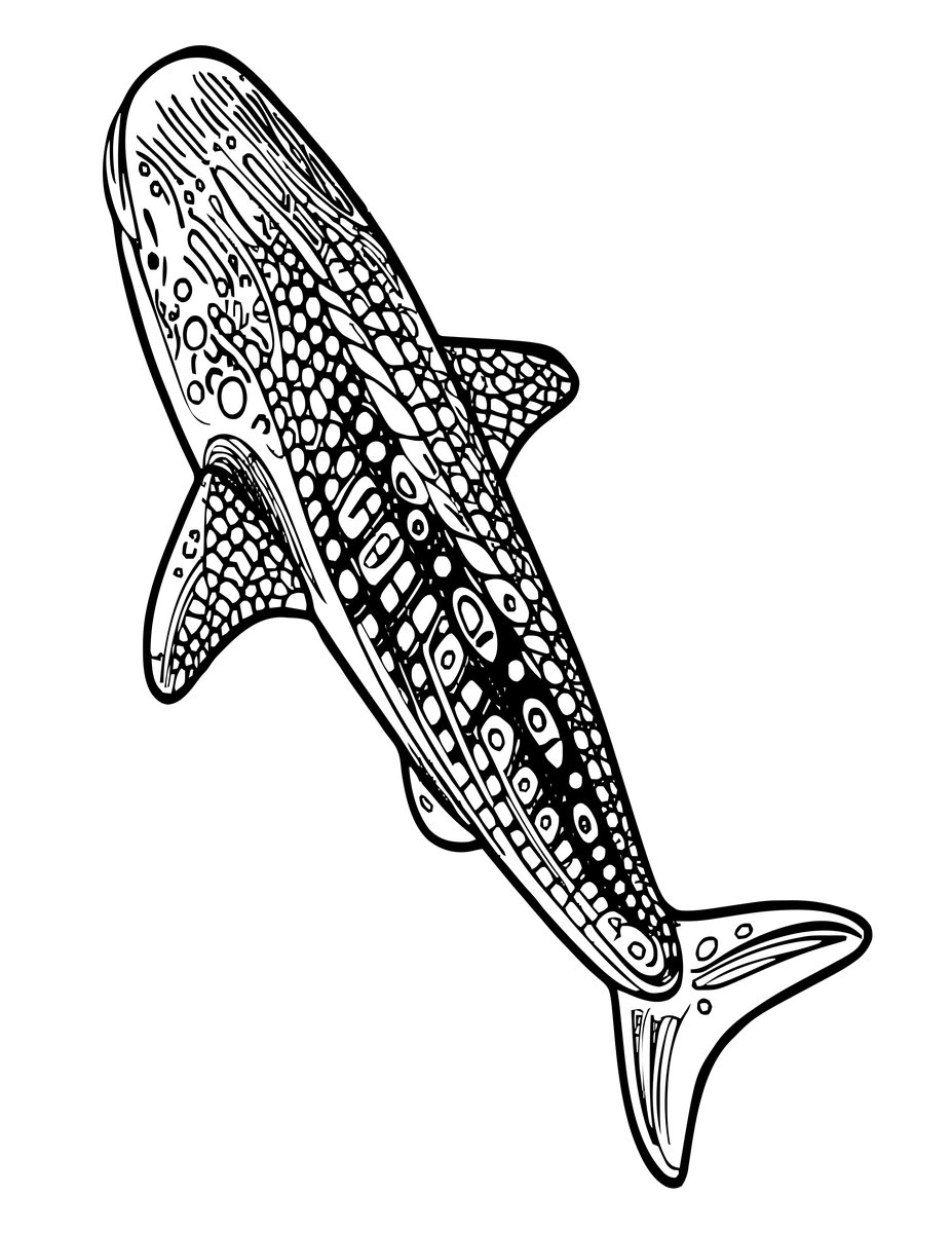 Whale Shark Above - free printable coloring page