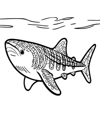 Whale Shark Glide - Free printable coloring page